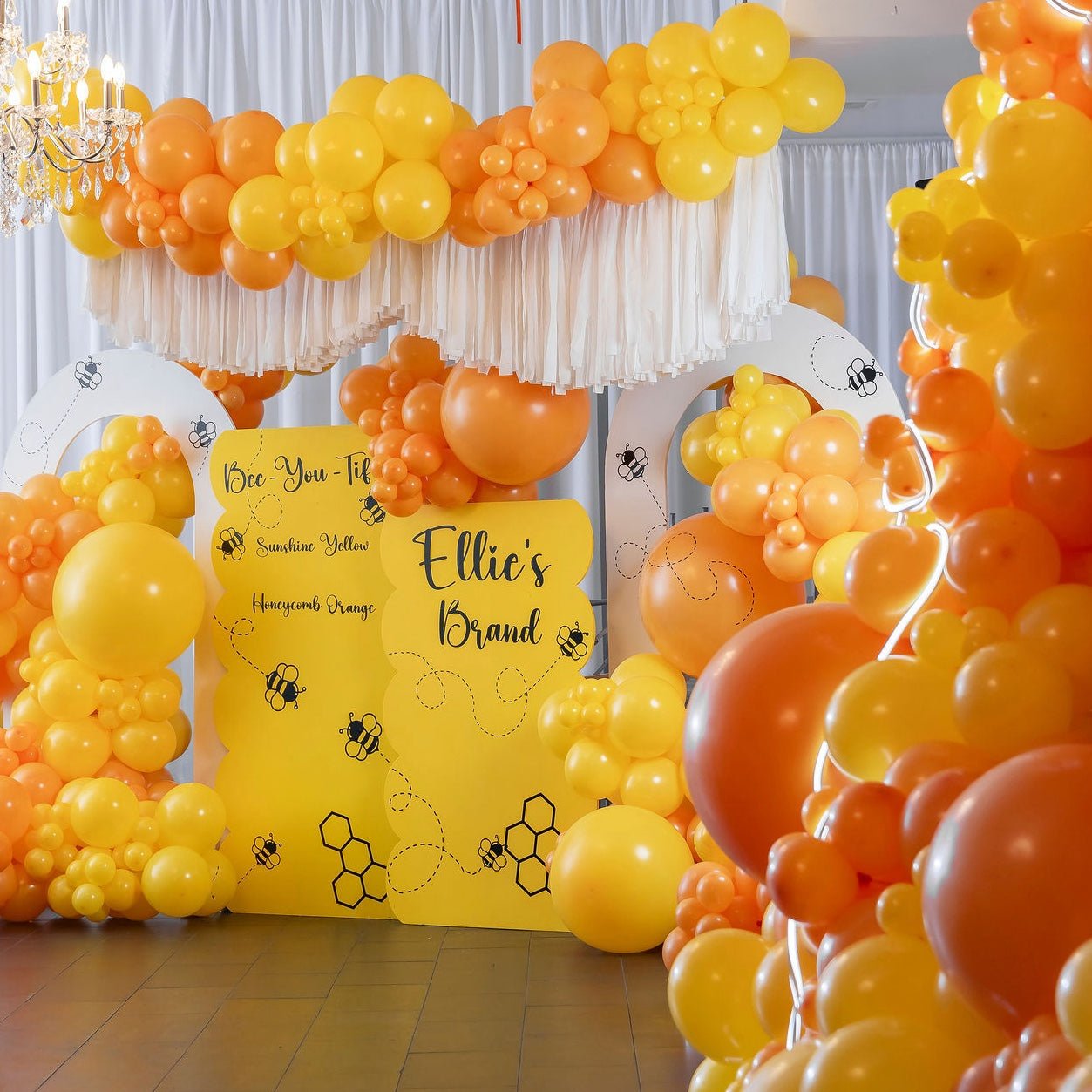 11" Ellie's Honeycomb (Yellow Orange) Latex Balloons (100 Count) - Ellie's Brand