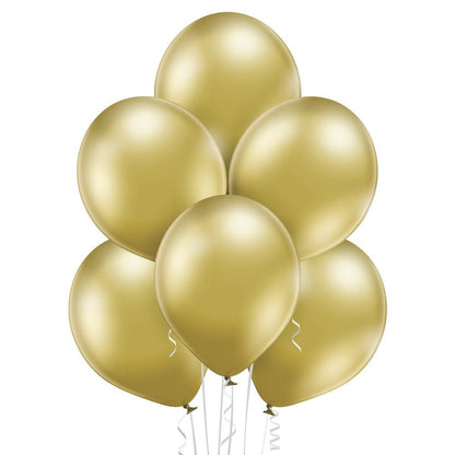 17" Ellie's Glazed (Chrome) Gold Latex Balloons (25 Count) - Ellie's Brand