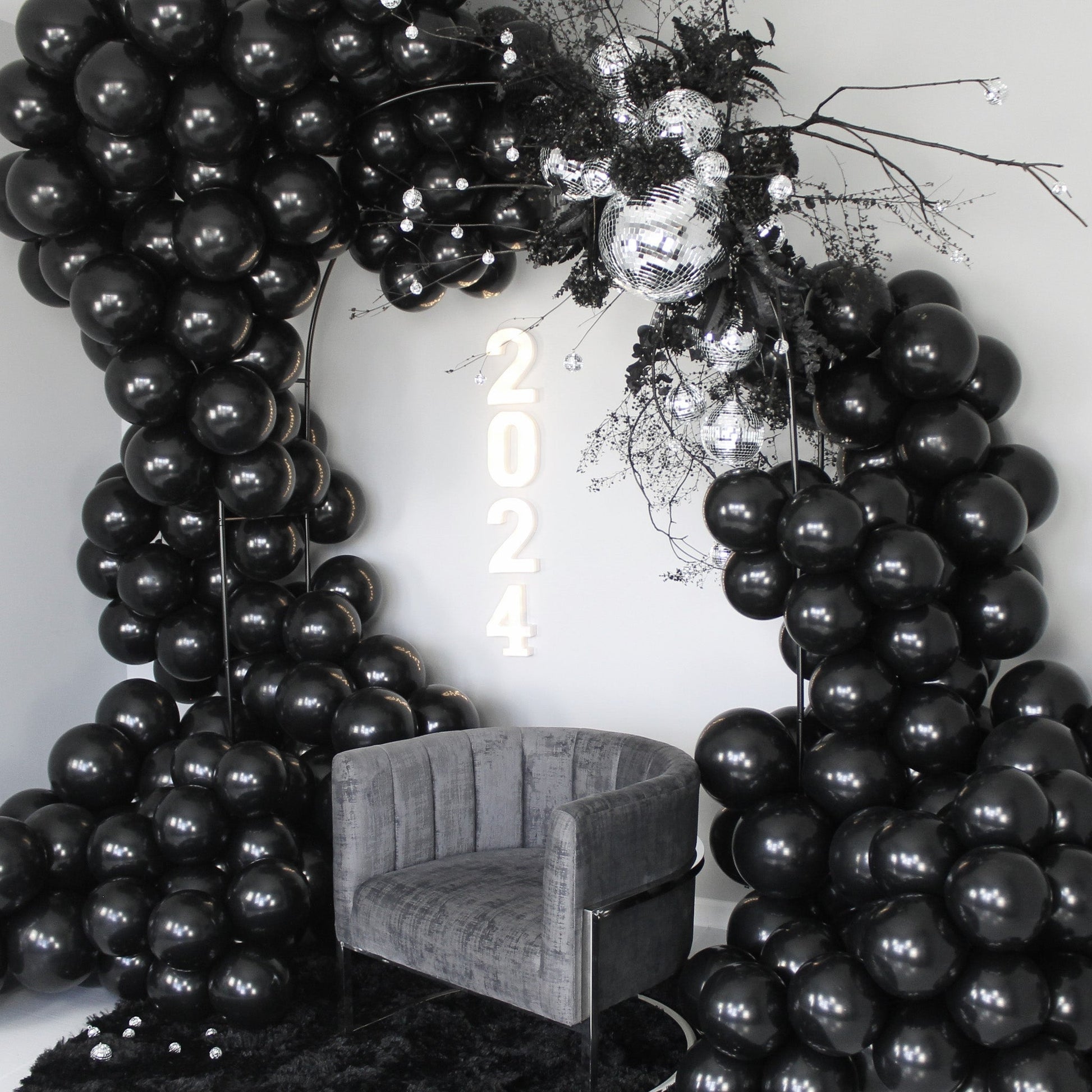 5" Ellie's Black Latex Balloons (100 Count) - Ellie's Brand