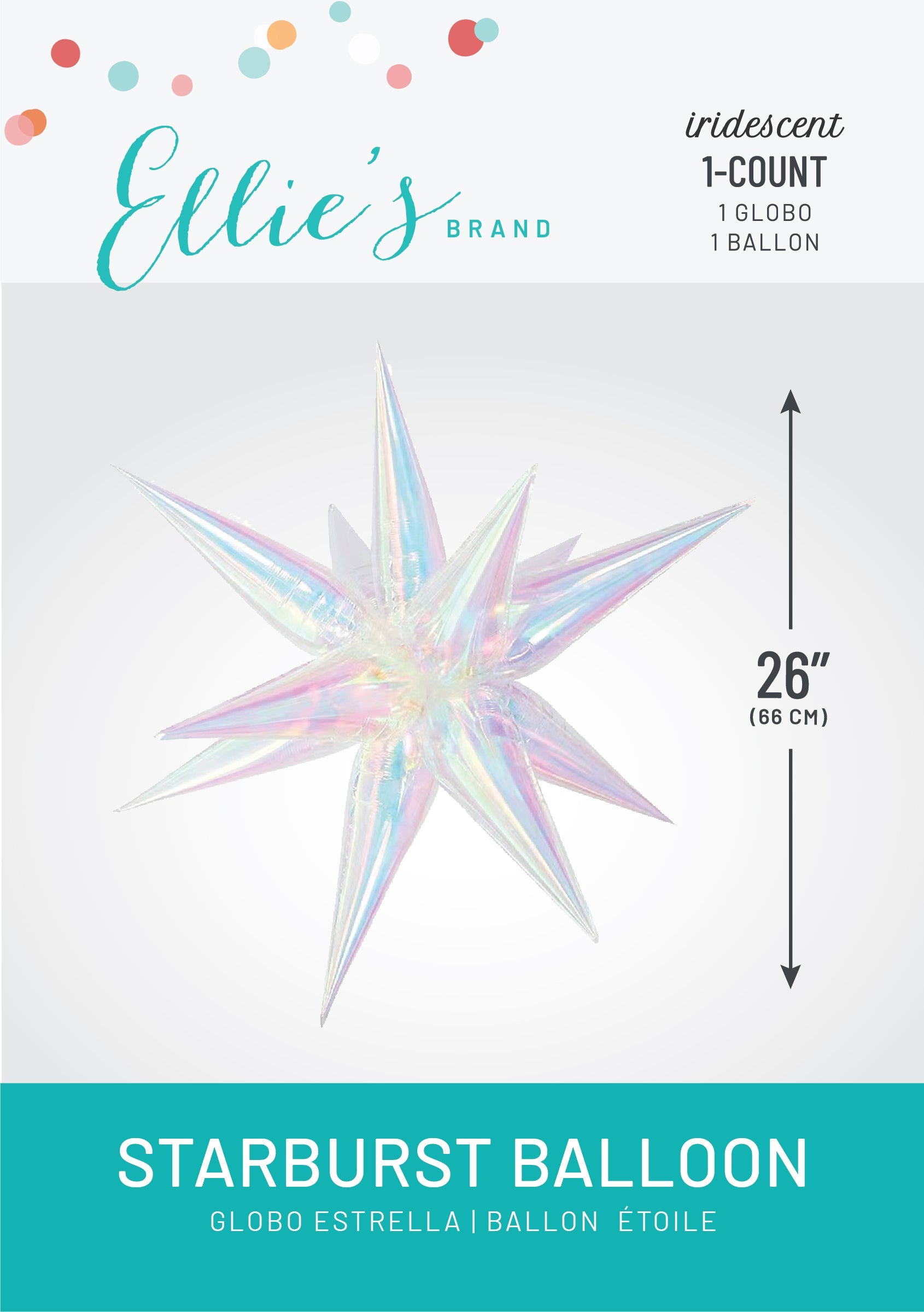 Ellie's Iridescent Starburst Cluster Balloon (26 Inches) - Ellie's Brand