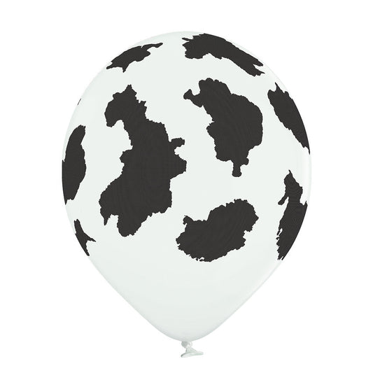 12" Ellie's Cow Print Latex Balloons (12 Count) - Ellie's Brand