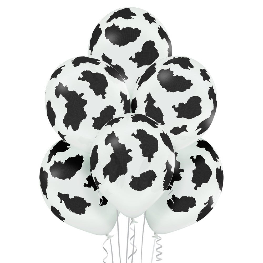 12" Ellie's Cow Print Latex Balloons (50 Count) - Ellie's Brand