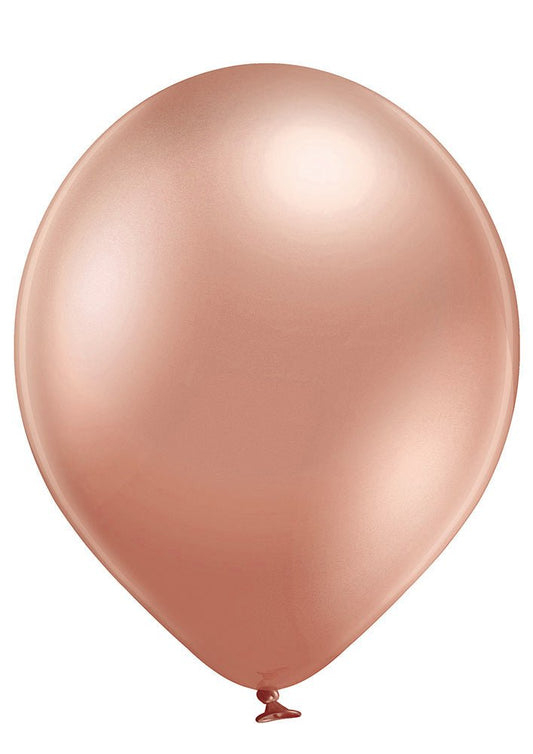 12" Ellie's Glazed (Chrome) Rose Gold Latex Balloons (500 Count) - Ellie's Brand