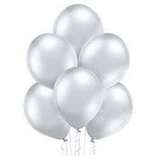 Load image into Gallery viewer, 12&quot; Ellie&#39;s Glazed (Chrome) Silver Latex Balloons (12 Count) - Ellie&#39;s Brand
