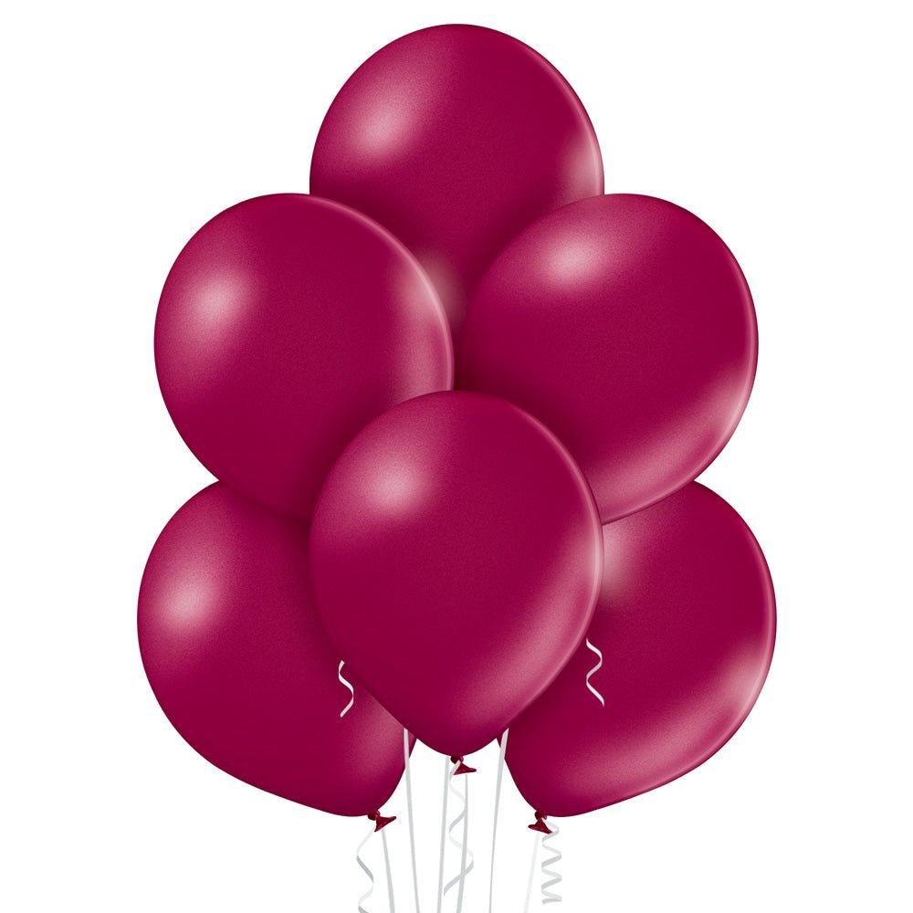 12" Ellie's Pearl Merlot (Burgundy) Latex Balloons CLEARANCE (100 Count) - Ellie's Brand