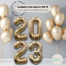 Load image into Gallery viewer, 2023 Gold 32&quot; Mylar Number Balloons (4 Count)
