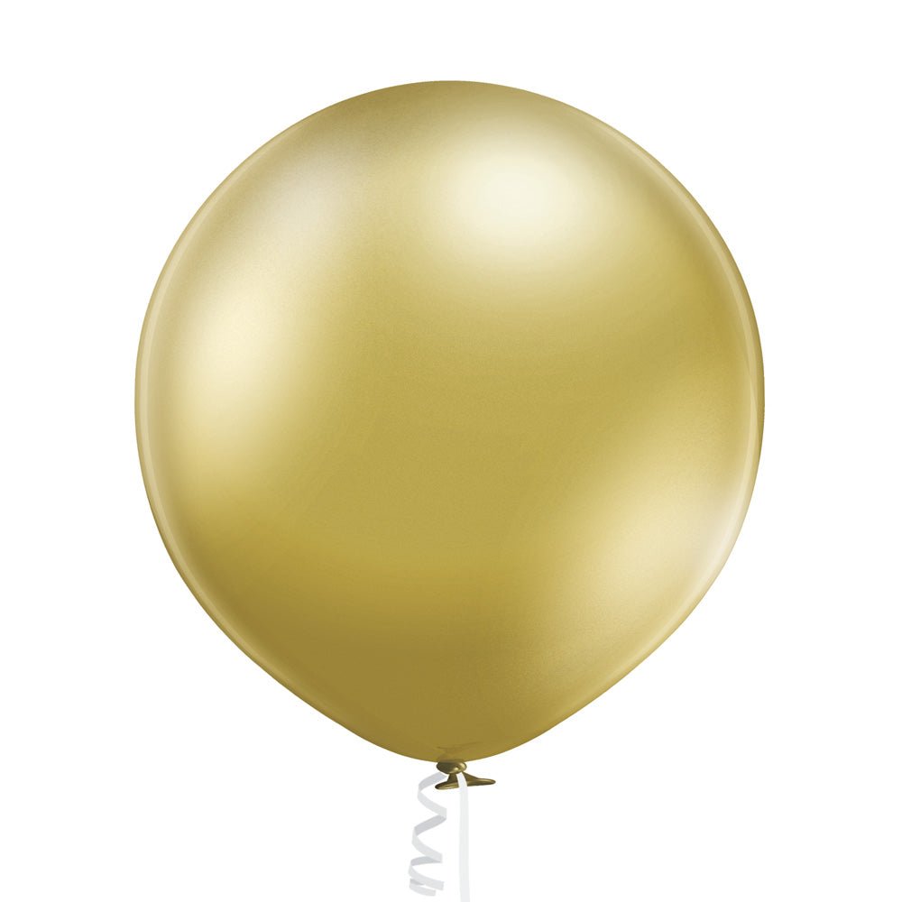 24" Ellie's Glazed (Chrome) Gold Latex Balloons (10 Count) - Ellie's Brand