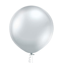Load image into Gallery viewer, 24&quot; Ellie&#39;s Glazed (Chrome) Silver Latex Balloons (10 Count) - Ellie&#39;s Brand
