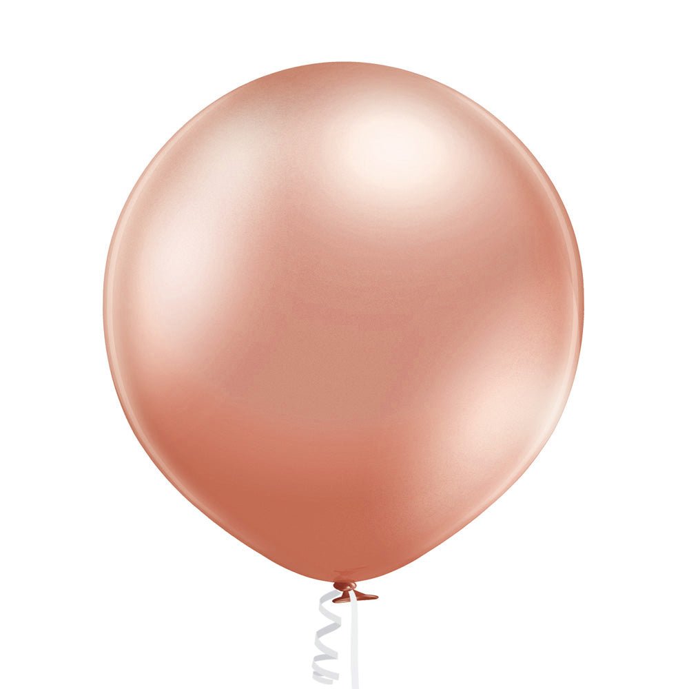 24" Glazed (Chrome) Rose Gold Latex Balloons (10 Count) - Ellie's Brand