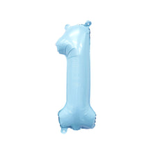 Load image into Gallery viewer, 32&quot; Ellie&#39;s Blue Mist (Pastel Blue) Mylar Number Balloons (1 Count) - Ellie&#39;s Brand
