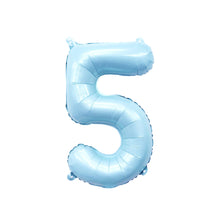 Load image into Gallery viewer, 32&quot; Ellie&#39;s Blue Mist (Pastel Blue) Mylar Number Balloons (1 Count) - Ellie&#39;s Brand
