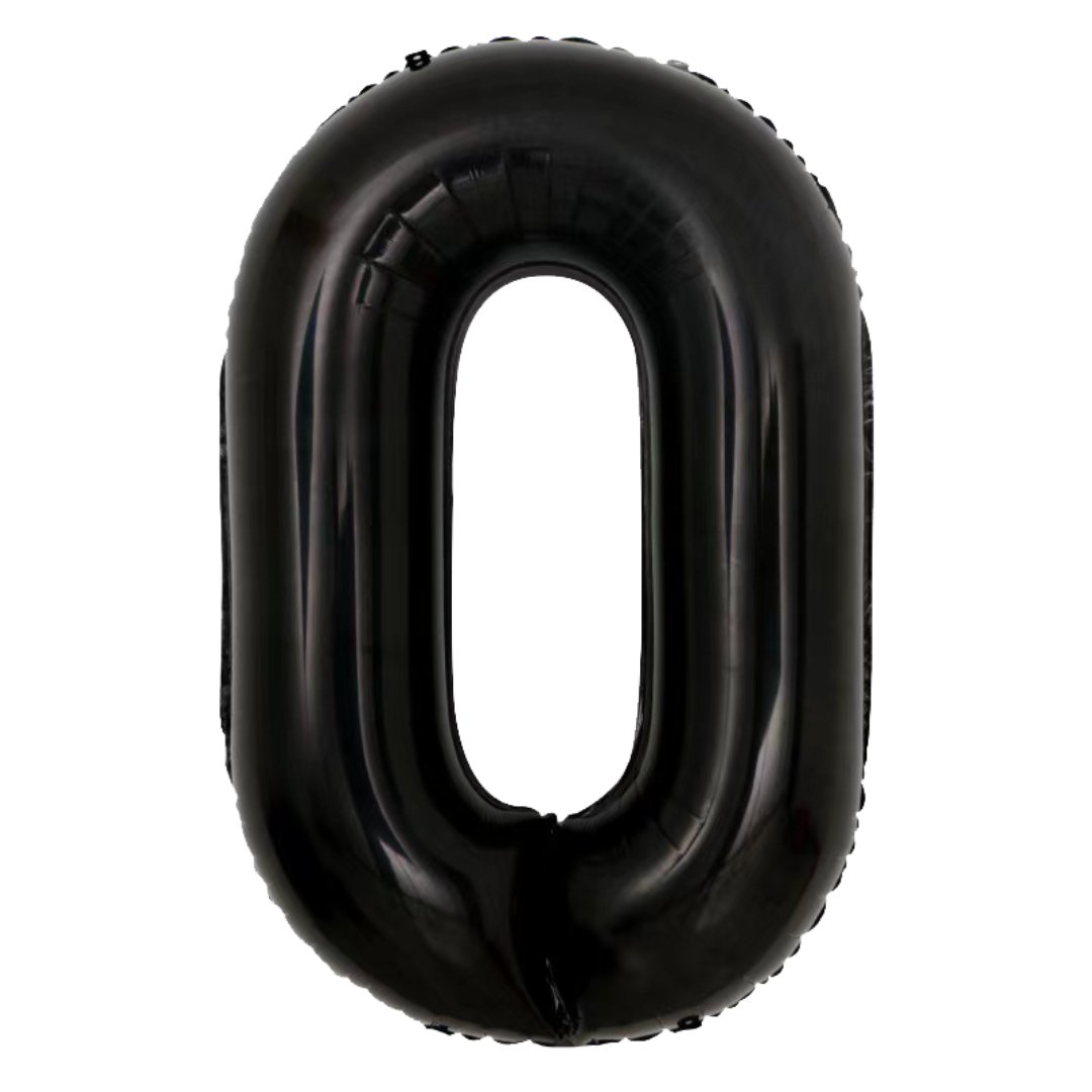 42" Ellie's Black Mylar Number Balloons (1 Count) - Ellie's Brand