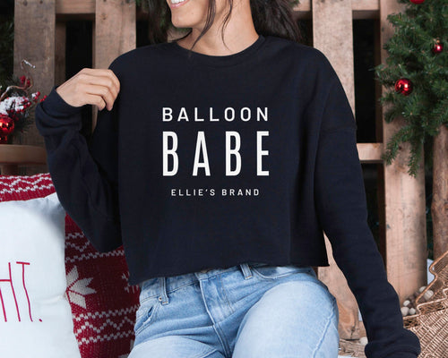Black Balloon Babe Women's Cropped Sweatshirt - Ellie's Brand