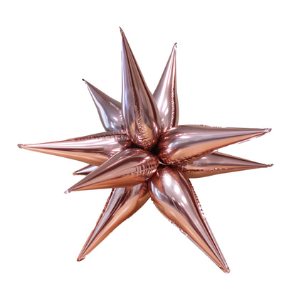 Ellie's Chrome Rose Gold Starburst Cluster Balloon (40 Inches) - Ellie's Brand