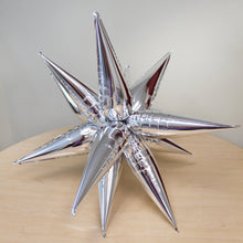 Load image into Gallery viewer, Ellie&#39;s Chrome Silver Starburst Cluster Balloon (26 Inches) - Ellie&#39;s Brand
