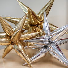 Load image into Gallery viewer, Ellie&#39;s Chrome Silver Starburst Cluster Balloon (40 Inches) - Ellie&#39;s Brand
