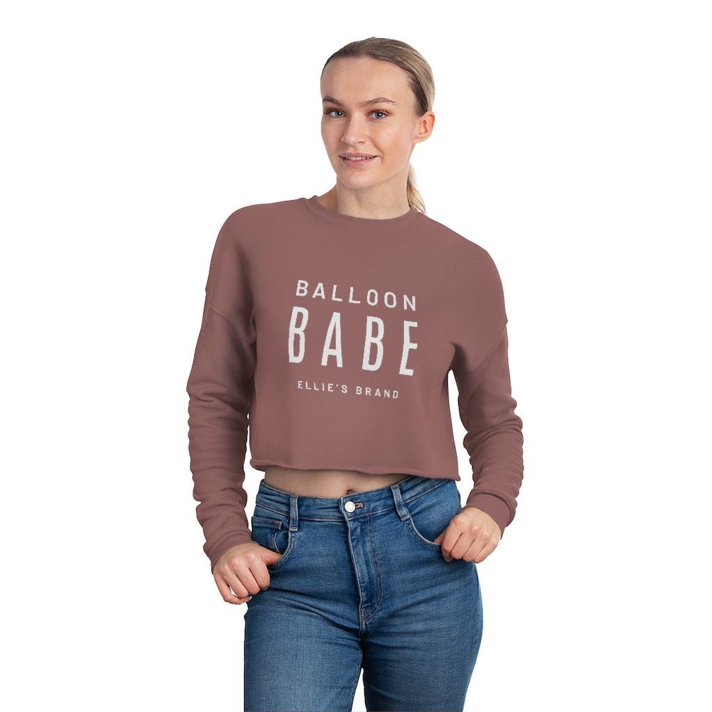 Mauve Balloon Babe Women's Cropped Sweatshirt - Ellie's Brand