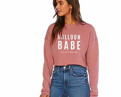 Mauve Balloon Babe Women's Cropped Sweatshirt - Ellie's Brand